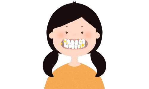 歯がピカピカな女性のイラスト